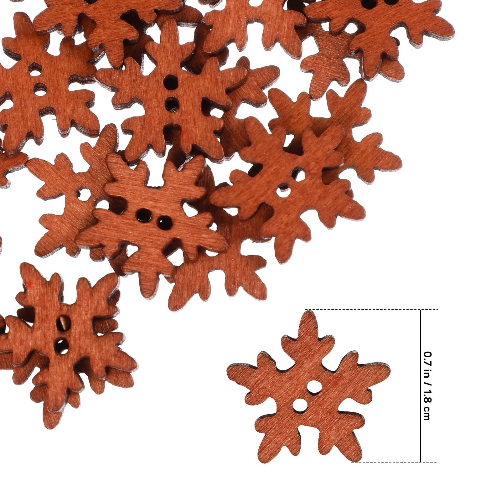 50 Stück Weihnachts-Holzknöpfe – Mini-Motive Wie Schneeflocken, Herzen & Stiefel Für DIY, Scrapbooking & Kartenbasteln