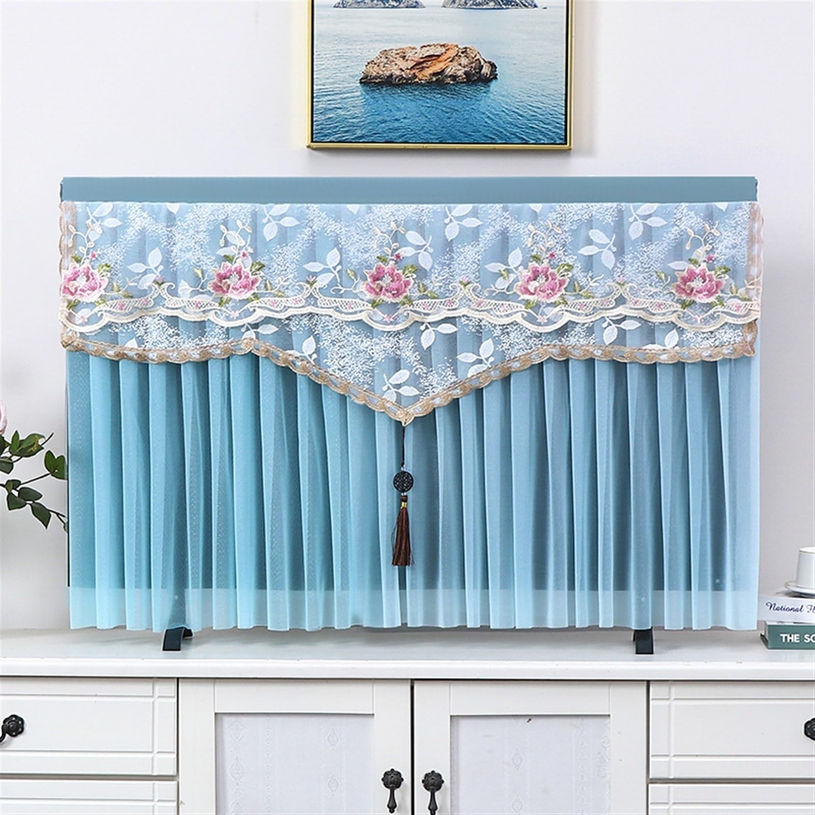 Amazon.com: Classical Lace TV Cover, Single/Double Layer
