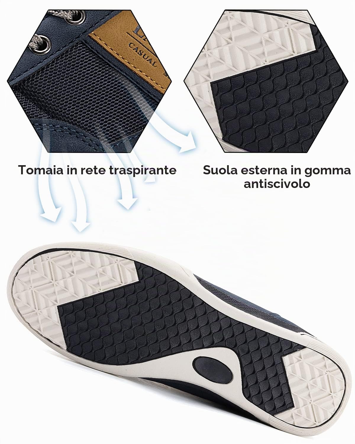 LANGDU Sneakers Uomo Scarpe da Ginnastica Casual Sportive Running Basse Scarpe all'Aperto 41-46 | Comodo, leggero, suola antiscivolo, alla moda, sportivo, per il tempo libero e la vita quotidiana