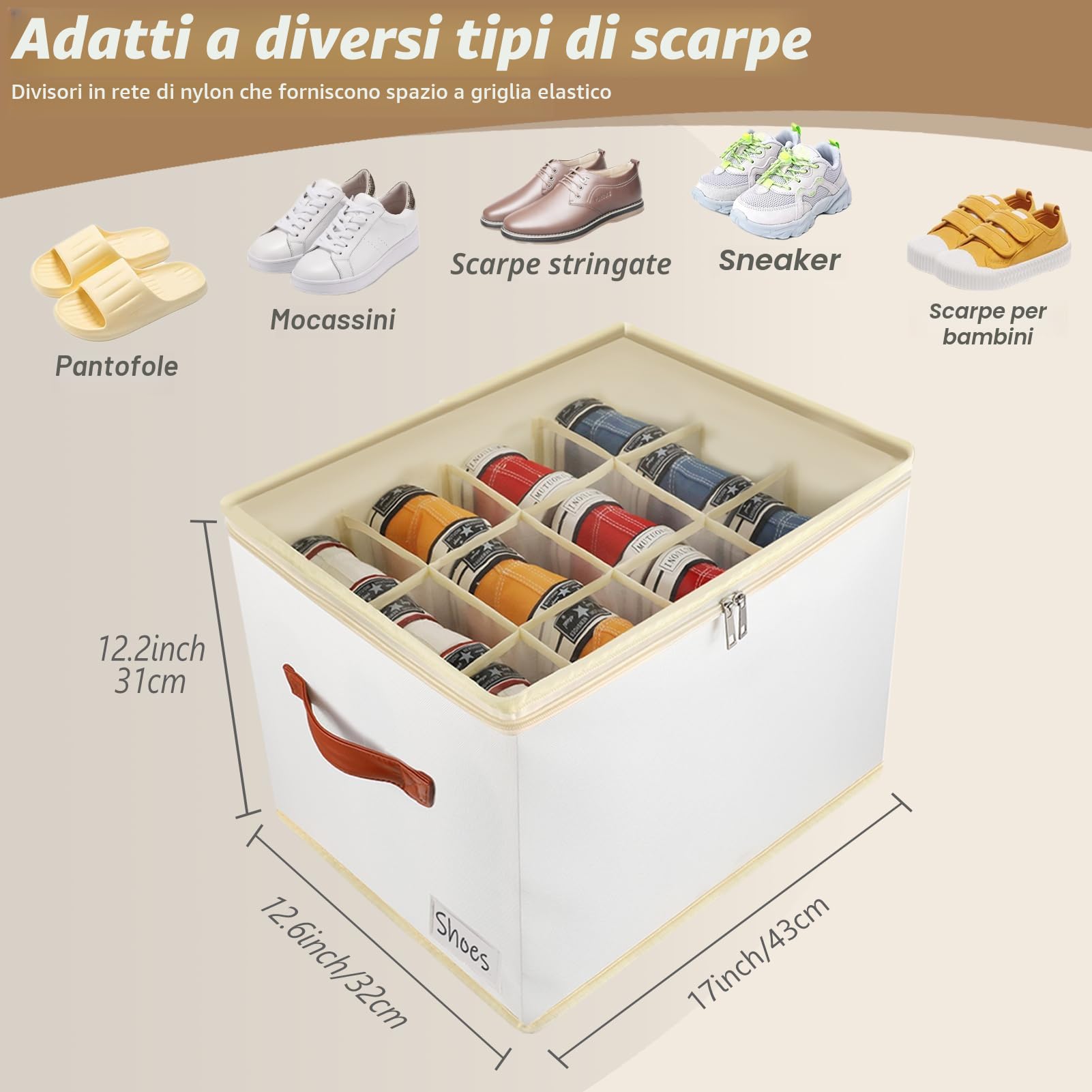 Patinao Portascarpe sottile – adatto a 12 paia di scarpiere, impilabili, salvaspazio, organizer per scarpe, per armadio, shoe rack per scarpe (1 pezzo)