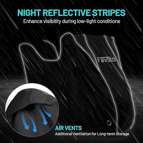 Miniatura 5 de Favoto Funda impermeable para motocicleta al aire libre  300D Oxford resistente ajuste universal para motocicletas para maletín superior, caja de