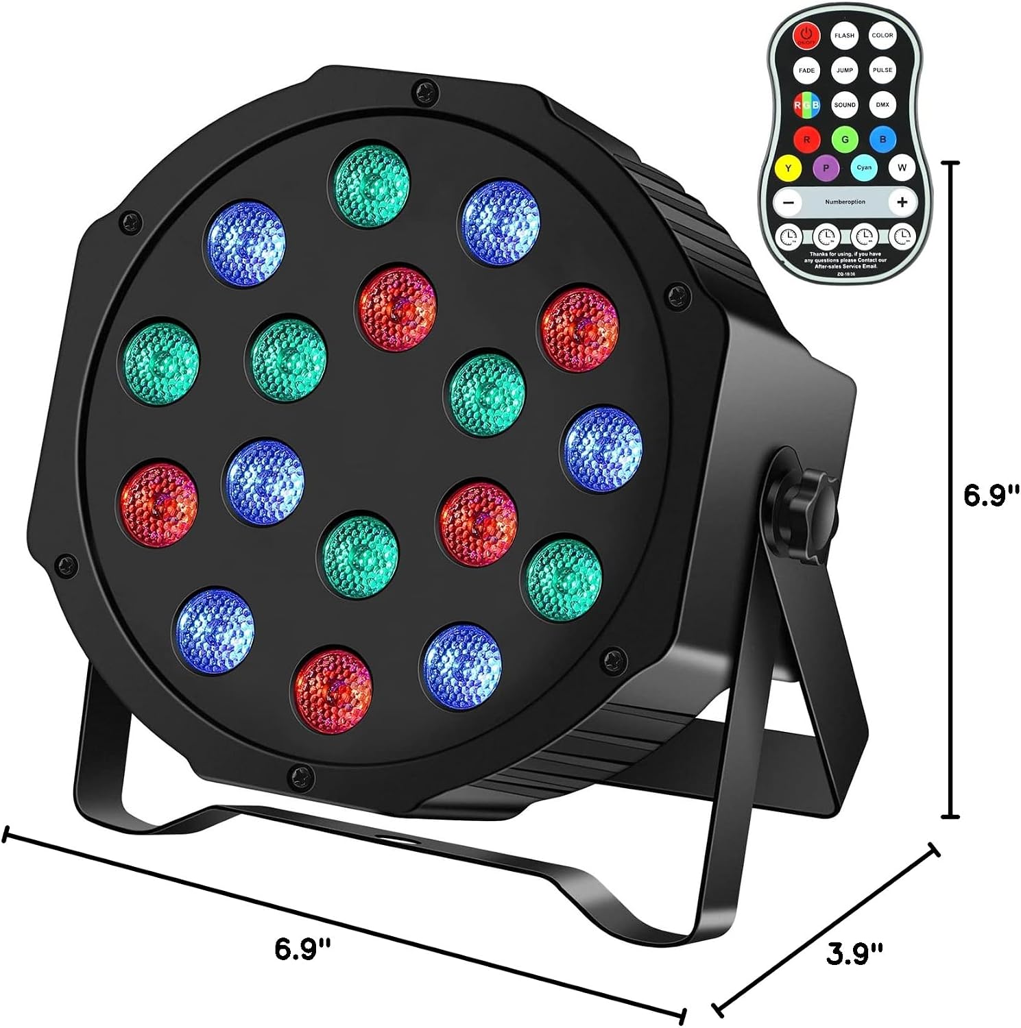 Diagram showing the dimensions of the U`King 36W Wireless Uplight.