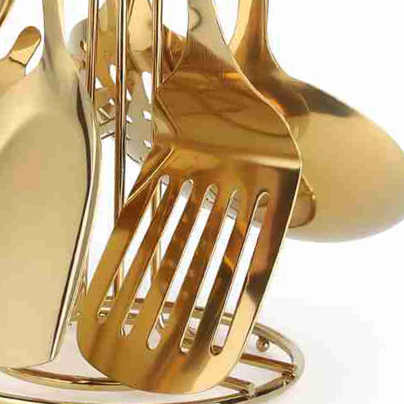 Küchenutensilien-Set, rosafarben und goldfarben, Edelstahl, Keramik, Spatel, Löffel, Nudelgabel, Küchen- und Kochutensilien