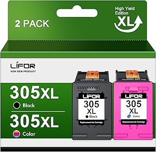 LIFOR 305XL Ink Cartridges Replacement for HP 305 Ink Cartridges Black and Colour 305 XL for HP DeskJet 2700 2710 2720 2722 Plus 4100 4120 4130 Envy 6000 6010 6020 6030 6032 Pro 6400 6430 6432