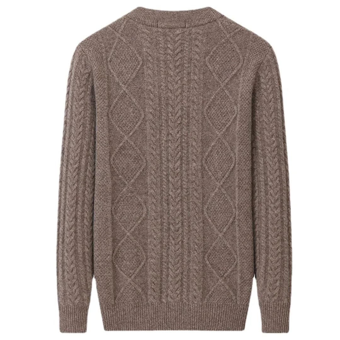 Vogrtcc Maglione in Cashmere Pullover Girocollo Lavorato A Maglia da Uomo