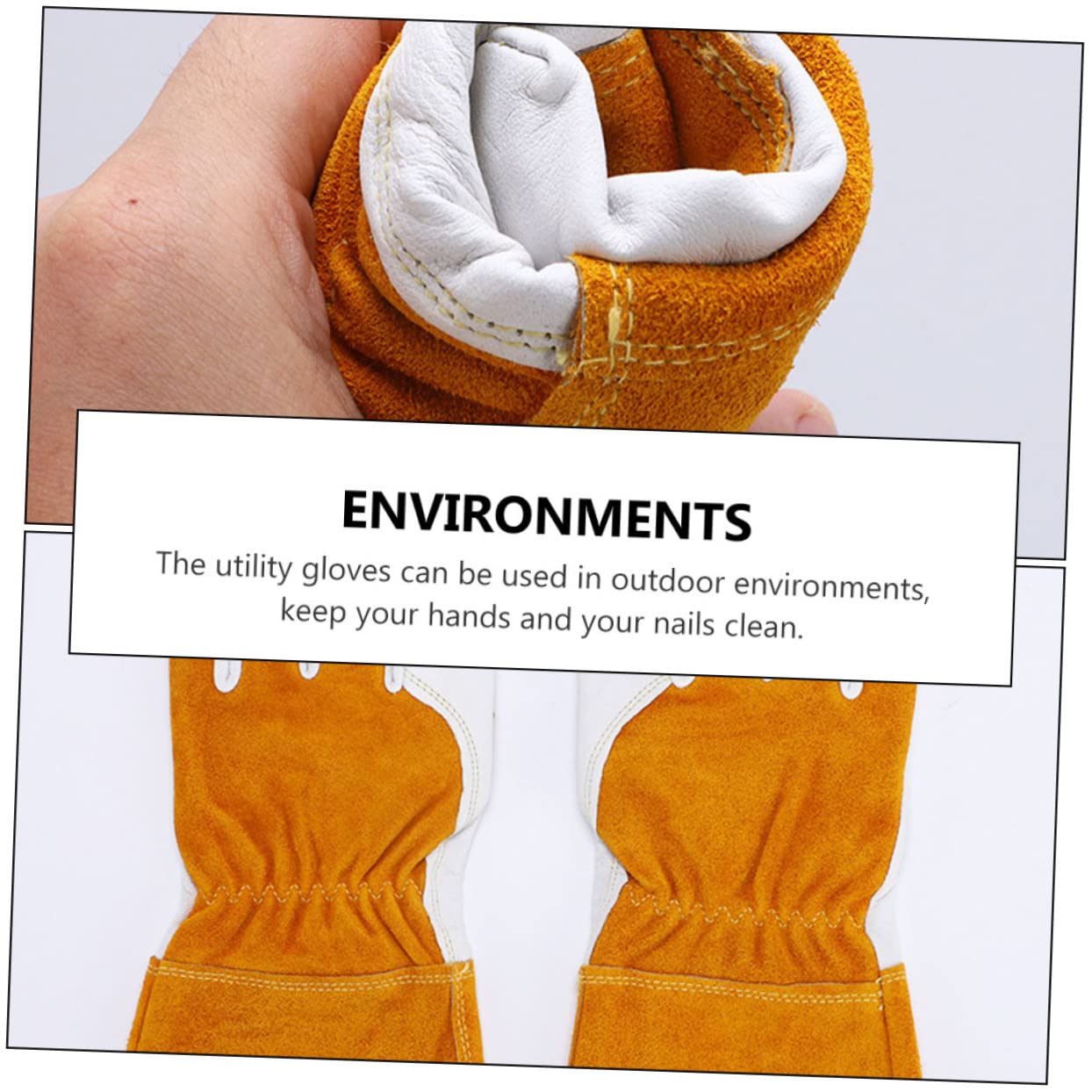 1 Paar Verstellbare Gartenhandschuhe Mit Handgelenksbandage Strapazierfähige Arbeitshandschuhe Aus Schaffell Lange Outdoor Handschuhe