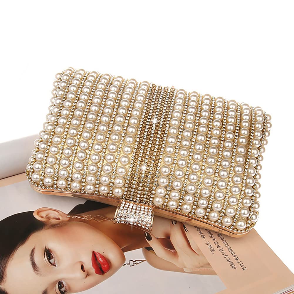 Clutch damska torebka wieczorowa z cekinami, torebka z perłami, stras, frędzle, mała torba na ramię, elegancka, modna, na wesele, przyjęcie koktajlowe, imprezę taneczną, urodziny