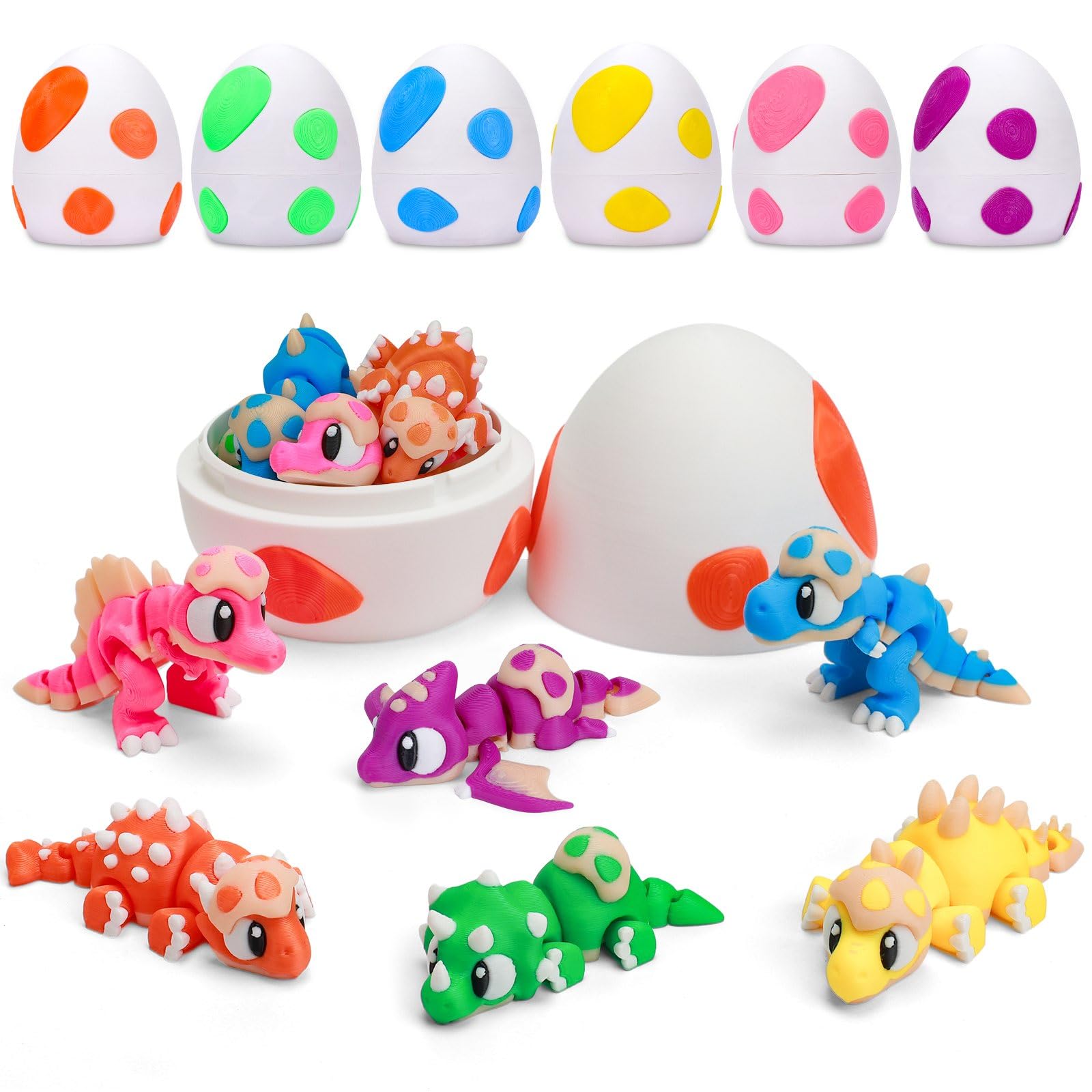Amazon.com: WQXWNFBA 6PCS 3D Printed Dinosaur Eggs with Dinosaur