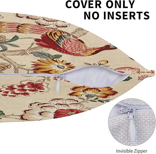 Miniatura 5 de ChangQingArt Fundas de almohada de lino y algodón, color pavo real, 18 x 18 pulgadas, cuadradas, fundas de almohada para sofá cama