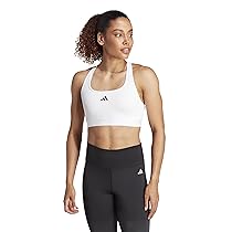 adidas Reggiseno Sportivo da Donna Powerreact per Allenamento Medio, Meg Bianco