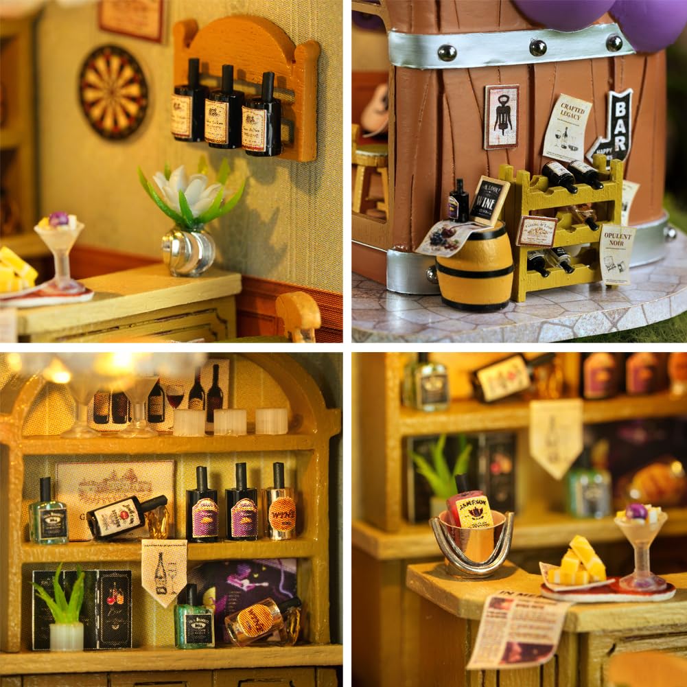 DIY Forest Fruit Town Mini Puppenhaus Kit Erwachsene Bausatz 3D Holzpuzzle Kreative Wohnkultur (Fuchsbar) - 3