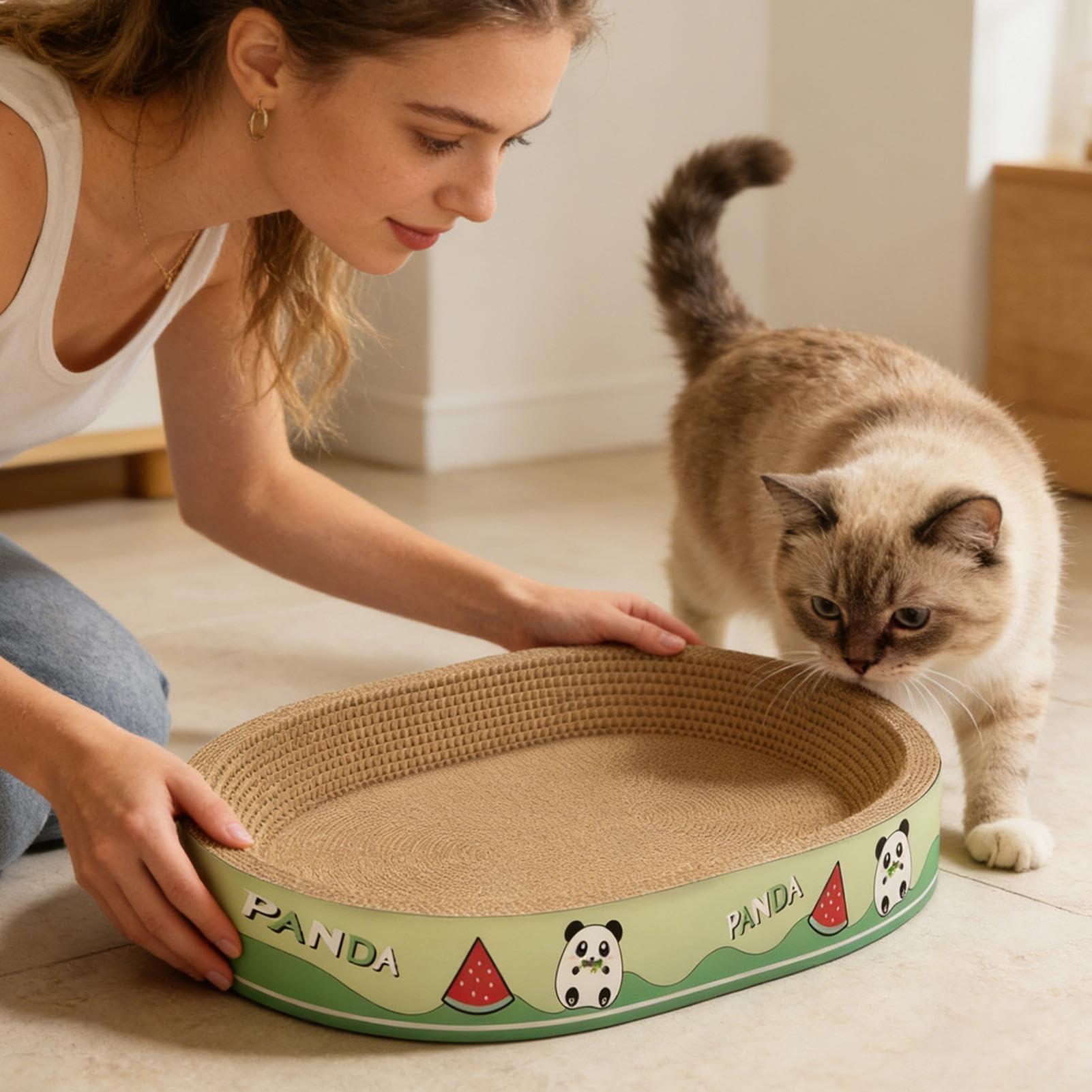Cama Rascadora para Gatos Masticable Ergonómica Protección de Muebles Tabla