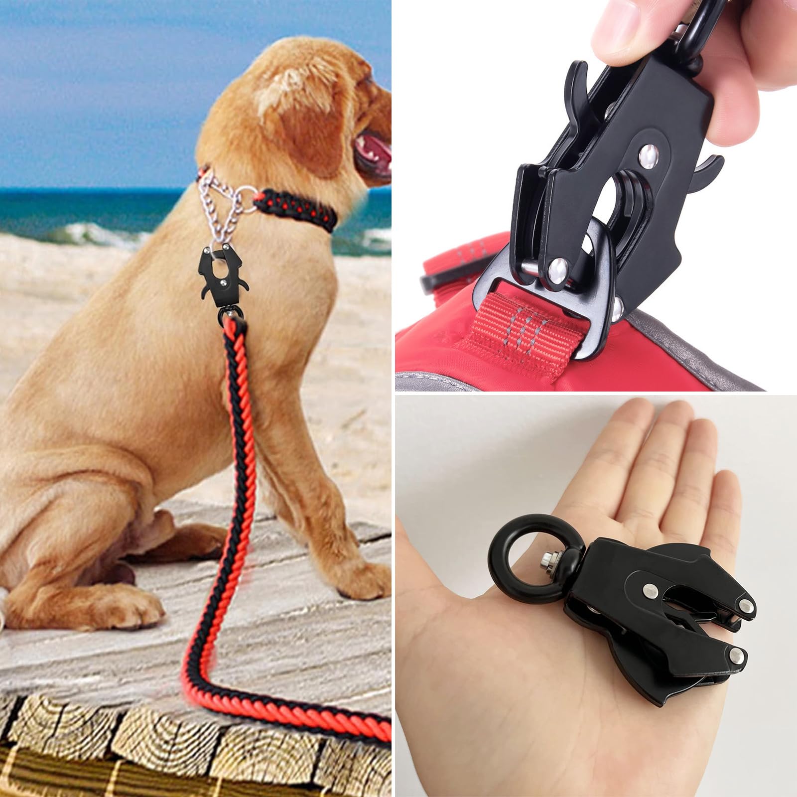 UFURMATE Kikkerclip, ruimte aluminium vergrendeling hondenriem gesp zwaar belastbare snelsluiting roestbestendige hondenketting gesp vervanging - 660 lbs capaciteit, zwart 15 mm UFURMATE Kikkerclip, ruimte aluminium vergrendeling hondenriem gesp zwaar belastbare snelsluiting roestbestendige hondenketting gesp vervanging - 660 lbs capaciteit, zwart 15 mm