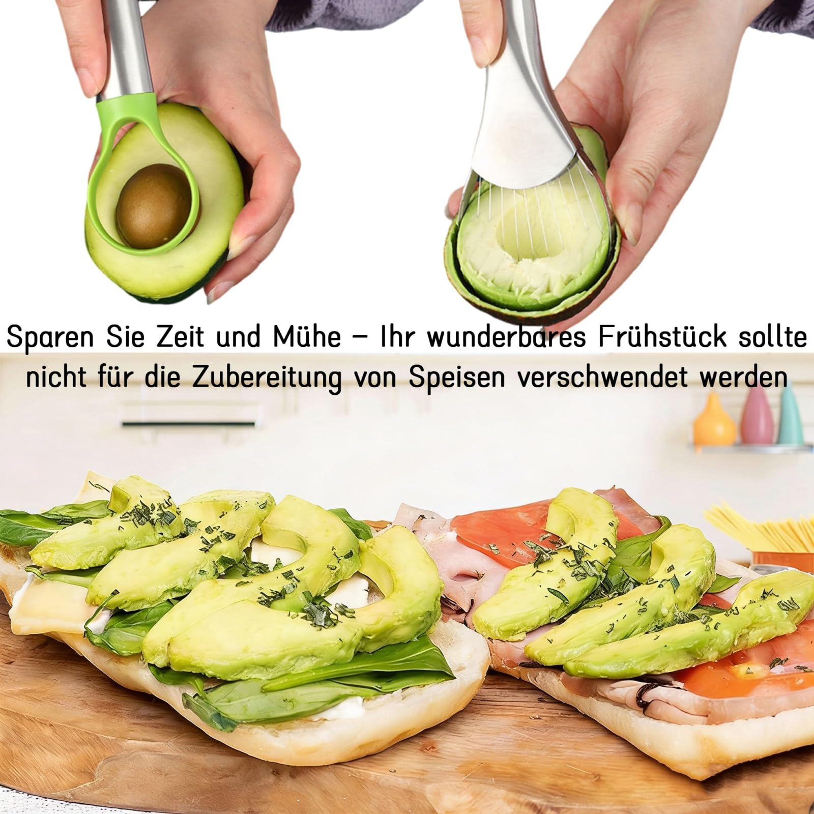 LATRAT Krajalnica do awokado ze stali nierdzewnej, łatwa do czyszczenia, ze stali nierdzewnej, dobrze wykonana stal nierdzewna, narzędzie do usuwania drylownicy