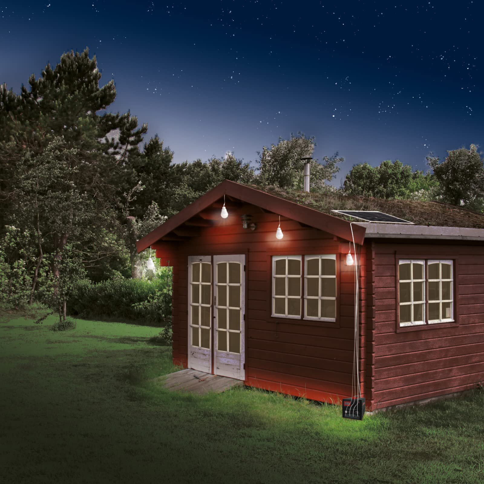 Mauk Solar Power Pack Station | Camping Komplettset mit Ladeadapter | MSP- 15W, 2361, Schwarz