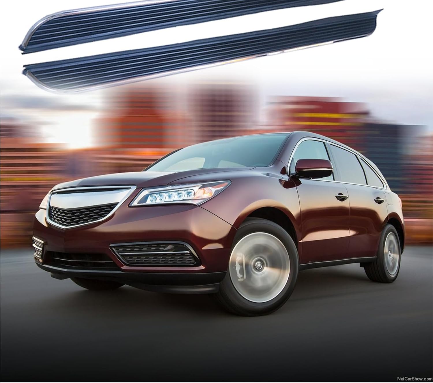 2pcs Fits for MDX 2014 2015 2016 2017 2018 2019 2020 2021 Running Board Side Step Black Nerf Bar