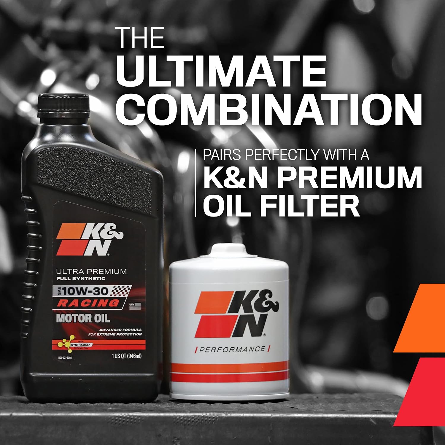 K&N Full Synthetic Racing Oil: 10W-30 Synthetic Racing Oil: Premium Engine Protection, 12qts