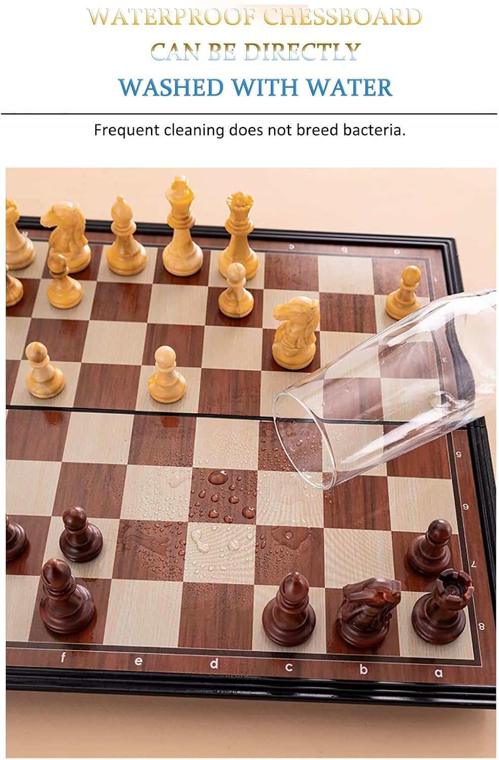 Chess Sets Magnetic Board Games - 9.5 Inches Travel Chess Set for Teenager & Adults, Wooden-Style Folding Portable Chess Gifts Classic 2-Player Strategy Family Game for Beginner and Professional