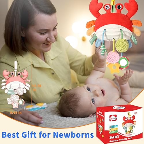 Miniatura 7 de Ivrmtal Car Seat Toys for Babies, Crab Baby Toys 0-6 Months Infant Carseat Hanging Stroller Accessories Sensory Newborn Easter Gift 1 2 3 4 5 6