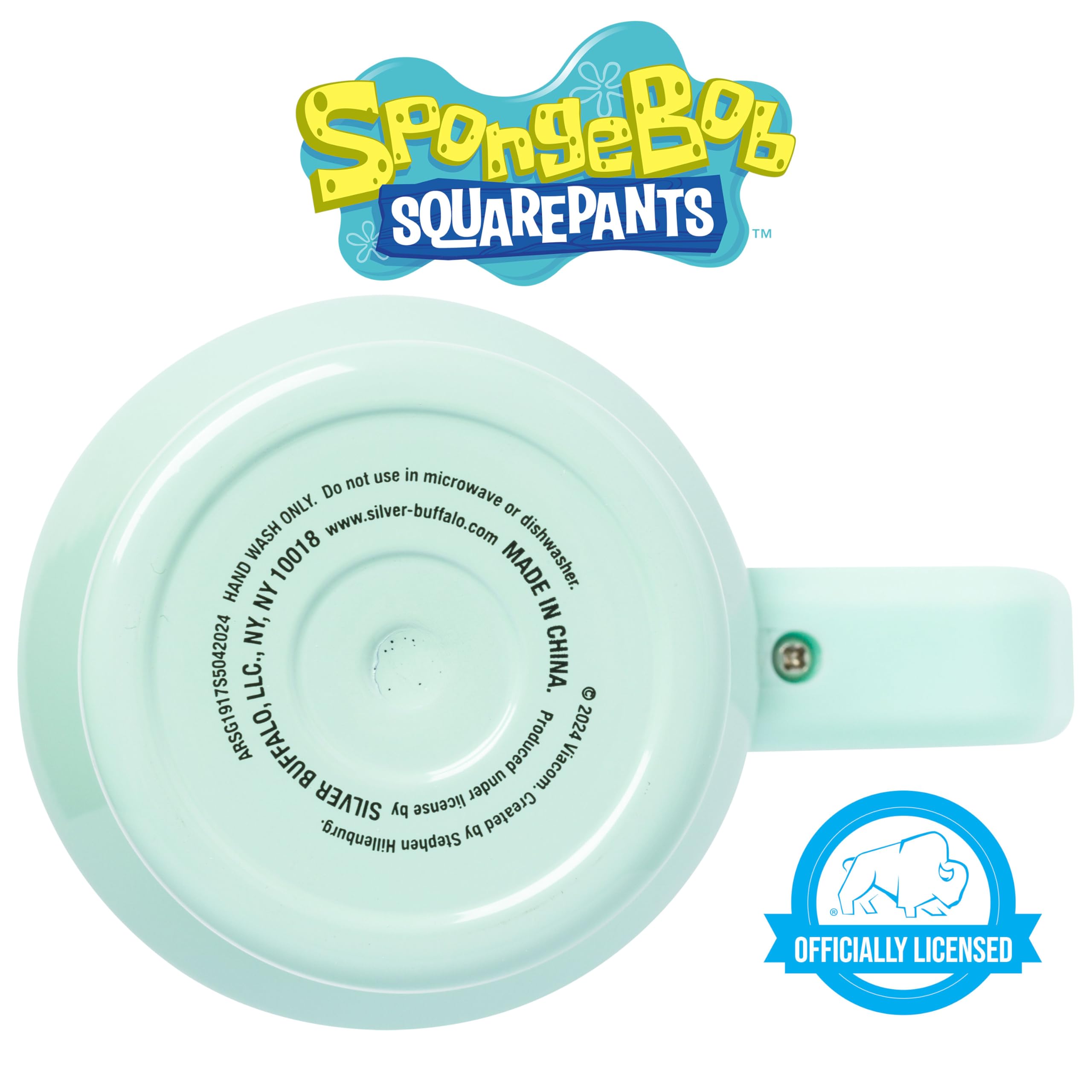 Silver Buffalo Sponge Bob Squidward Big Face Edelstahlbecher mit Griff, 1,2 l