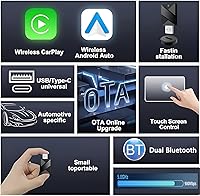 Vista 2 de Wireless Carplay Adapter for BMW X6 2017 2018 2019 2020 2021 2022 2023 2024 2025 2026, Convert Wired to Wireless Car Play Adapter Plug & Play Fast