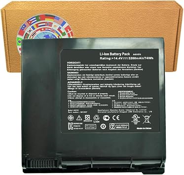 A42-G74 8cells [14.4V /5200mAh /74Wh] Laptop Battery Compatible with Asus G74 G74J G74JH G74S G74SW G74SX Series ICR18650-26F LC42SD128