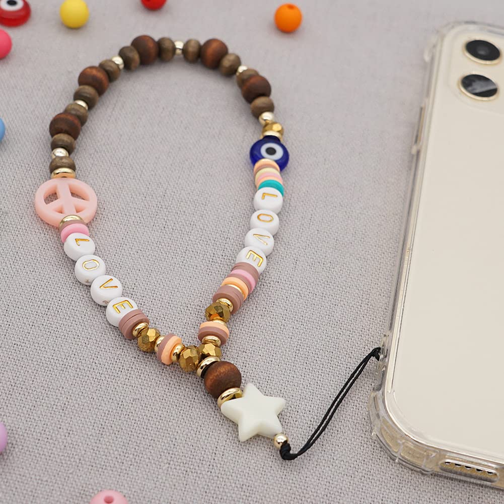 Chaîne Anti-Perte Pour Téléphone - Pendentif Smiley Et Fleurs Acrylique | Accessoire Mode Et Pratique