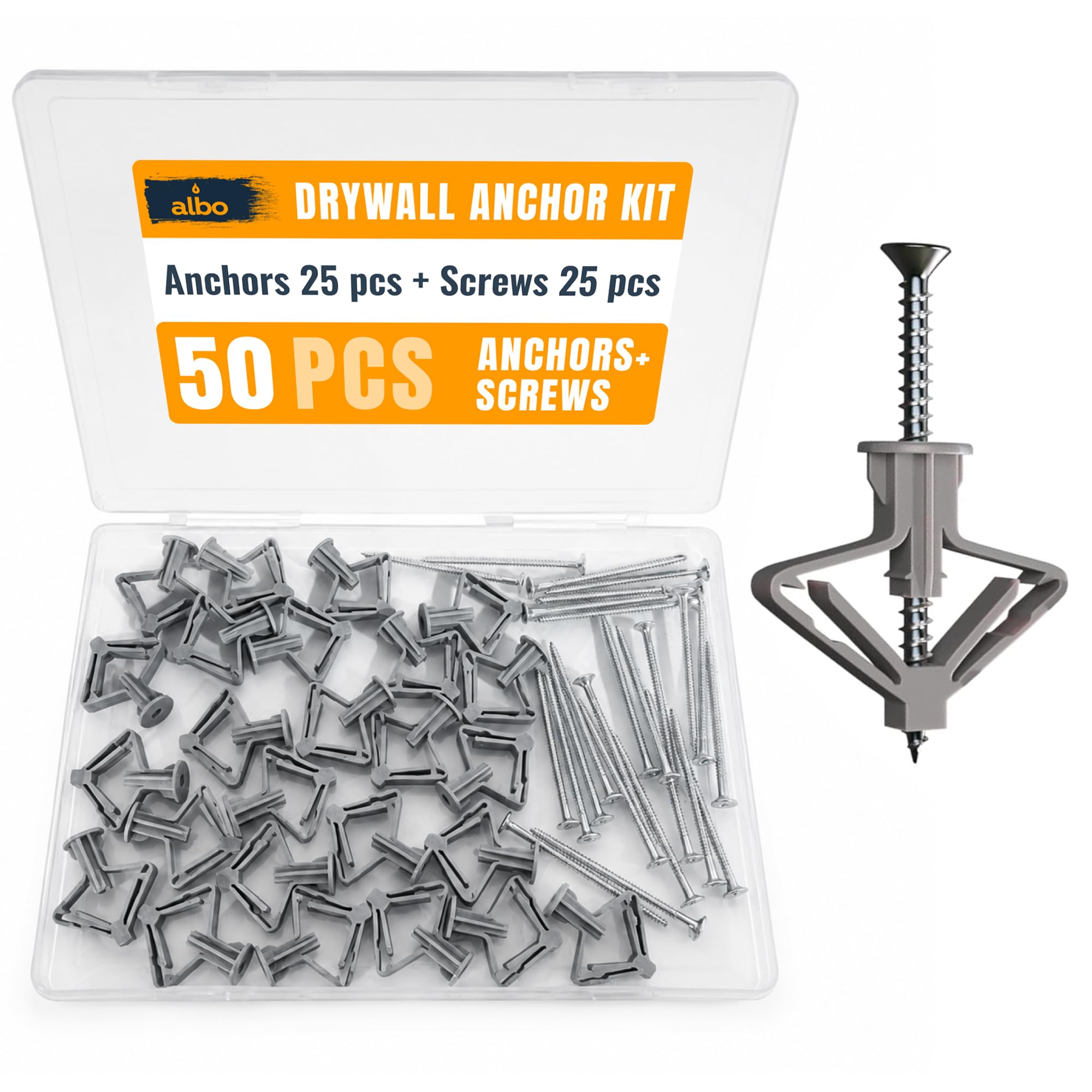 Drywall Anchors & Screws - 100 Pack -11