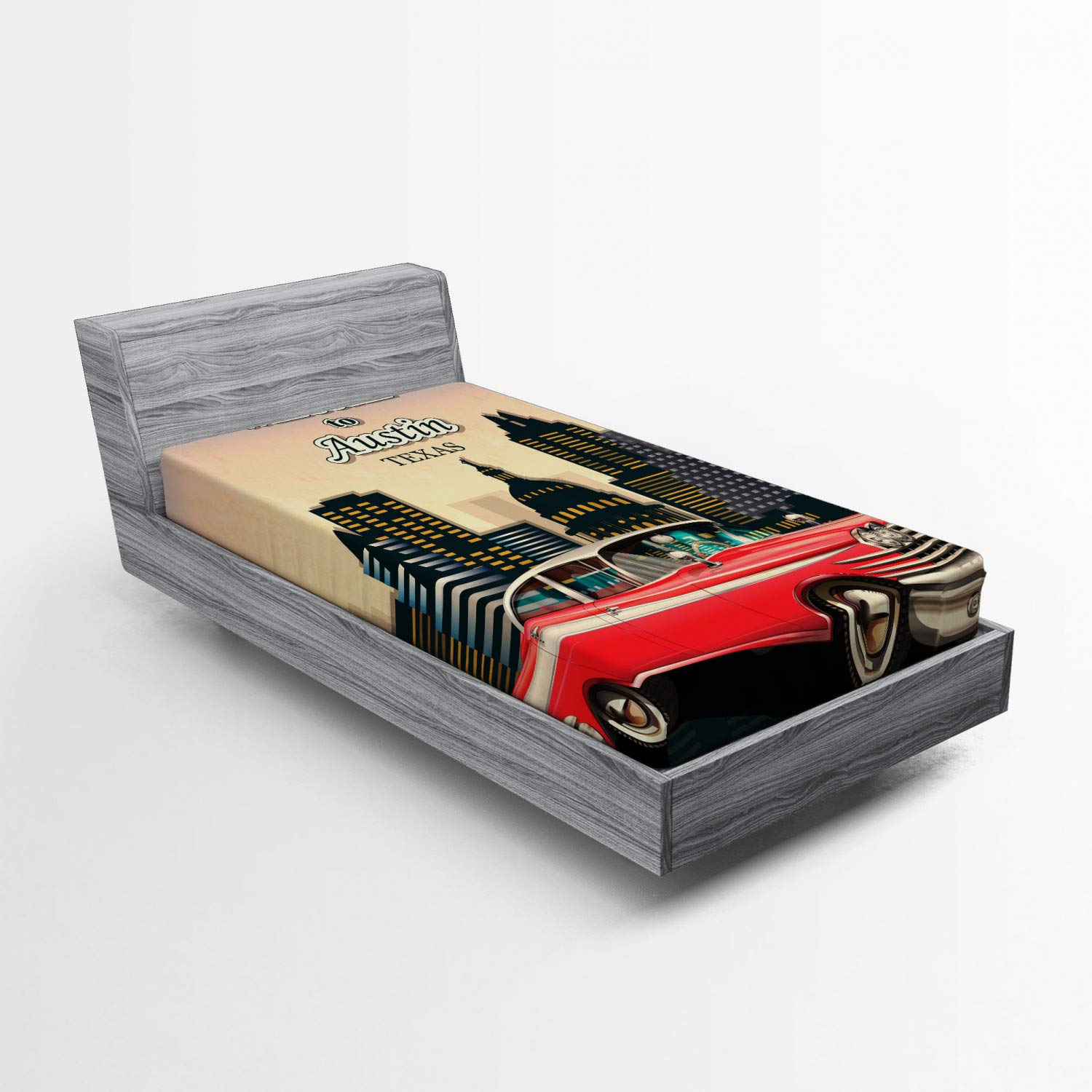 ABAKUHAUS Ancora Lenzuolo con Angoli, Pastello Stripes Naval, Morbido Tessuto Decorativo da Letto Tasca Elastica a Tutto Tondo, 90 x 190 cm, Vermilion Turchese