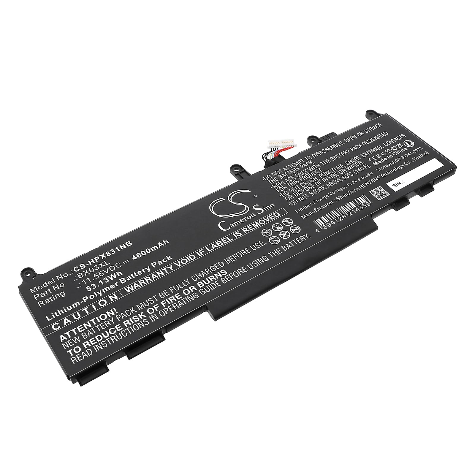 TECHTEK Batteria notebook 4600mAh compatibile con [HP] Elite X360 830 G11 2 In 1, Elite X360 830 G11 2 In 1 8L3M9AV, 8L3P5AV, 8L3Q2AV, EliteBook EliteBook 8M2V7AV, 8M2V9AV, 8M2W1AV, 8M2W3AV, 8M2W5AV