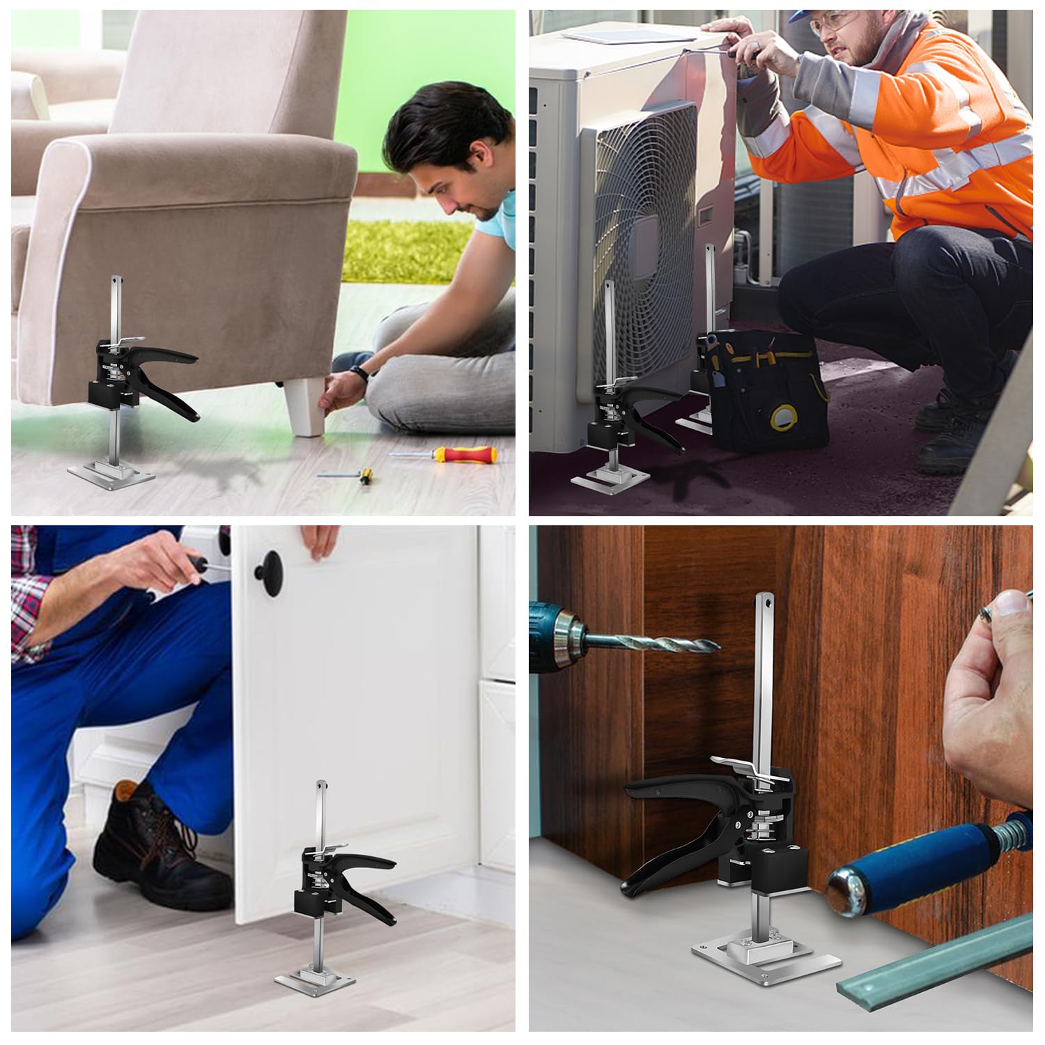 2 sollevatori per attrezzi manuali, multifunzione, in ceramica, con regolazione dell'altezza, portata massima 240 kg, per risparmiare lavoro, per piastrelle in ceramica, altezza regolabile
