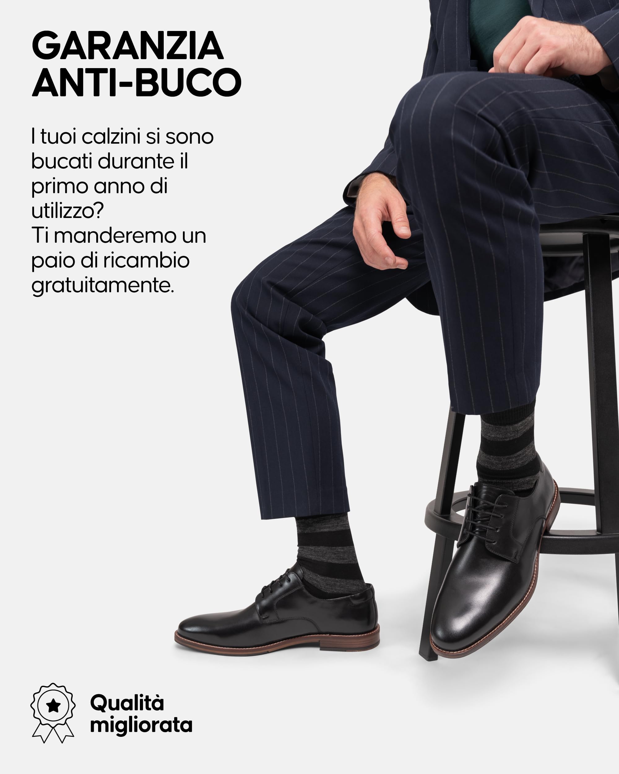 DANISH ENDURANCE Calzini con Bottone in Lana Merino, Anti-Umidità, Traspiranti, per Uomo e Donna, Calze Business Unisex, 3 o 5 Paia