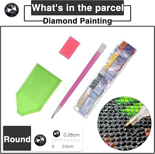 Miniatura 6 de Kits de pintura de diamantes 5D para adultos principiantes  Kit de arte de diamantes redondos de puntada completa con diamantes para niños, dibujos