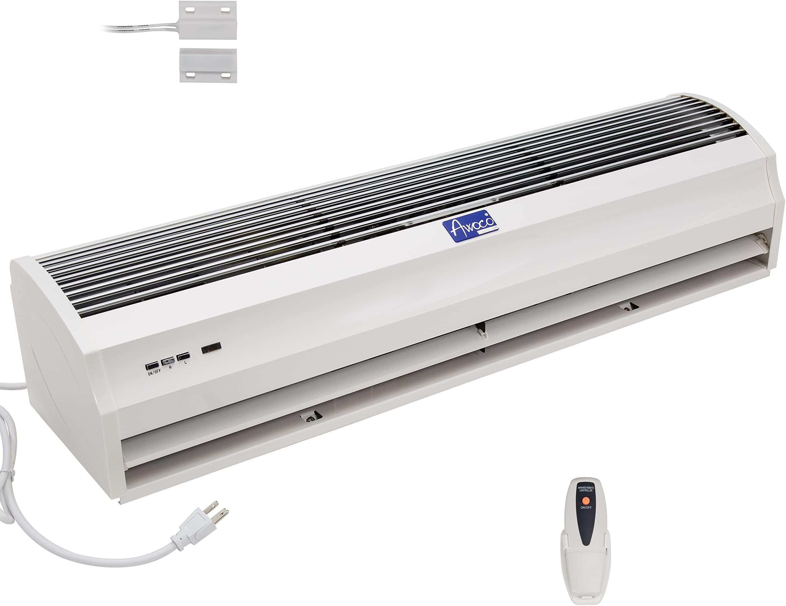 Awoco 36" FM-1209T 1100 CFM Slim Indoor Air Curtain, CE Certified, 120V Unheated with Remote Control and Magnetic Switch, Powerful, Quiet, Small Body, Light Weight