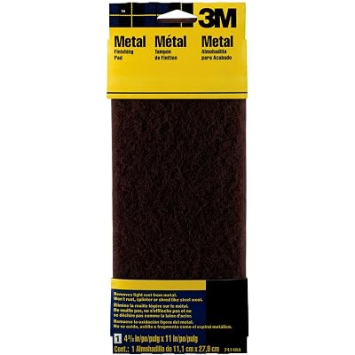 3M Hand Sanding Metal Finishing Pad, 4.375 in by 11 in, Maroon, Medium (7414NA)