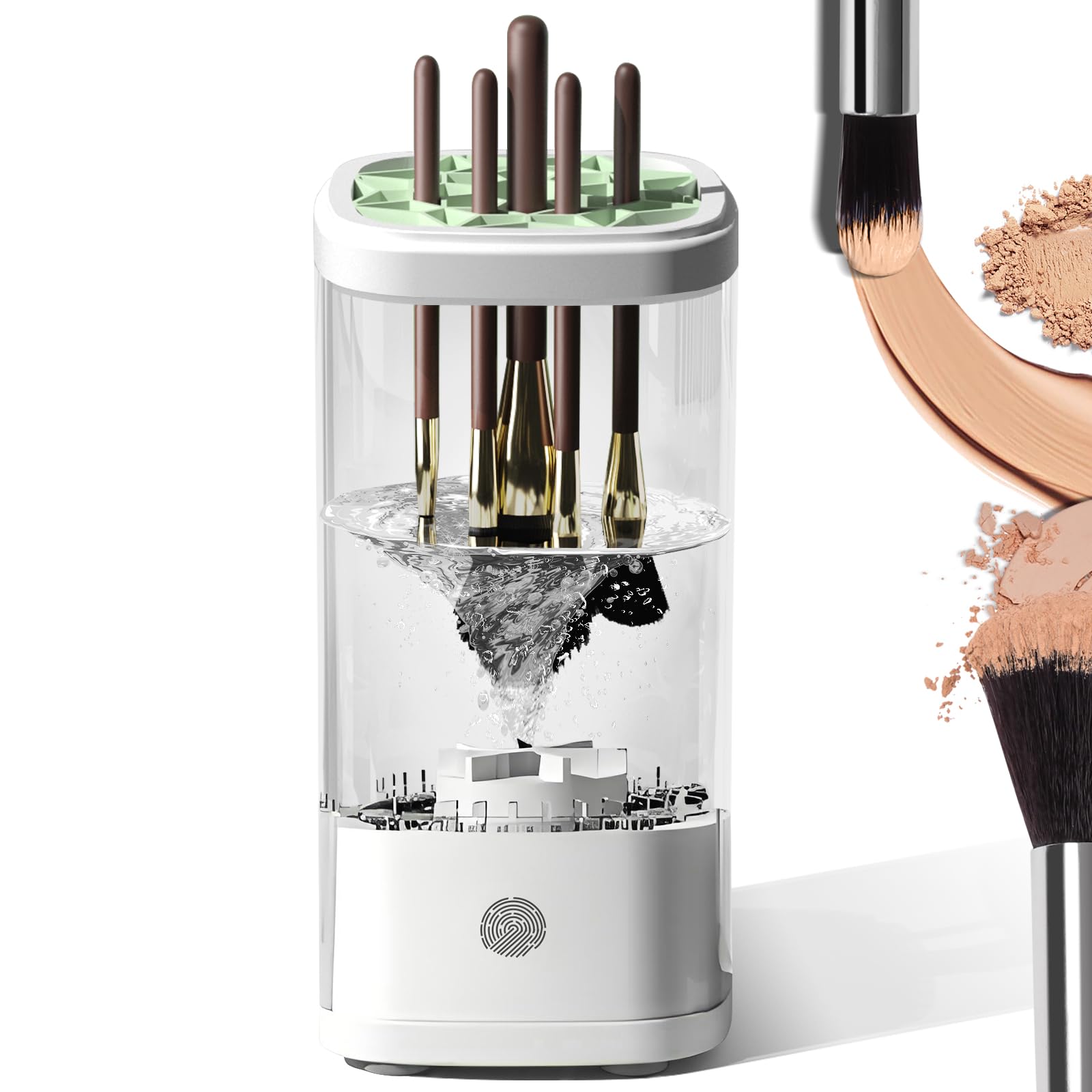 Electric Makeup Brush Cleaner Machine 2026 Automatic Spinning Makeup Brush Washer & Holder Quick Efficient for Deep Cleaning All Size Brushes,