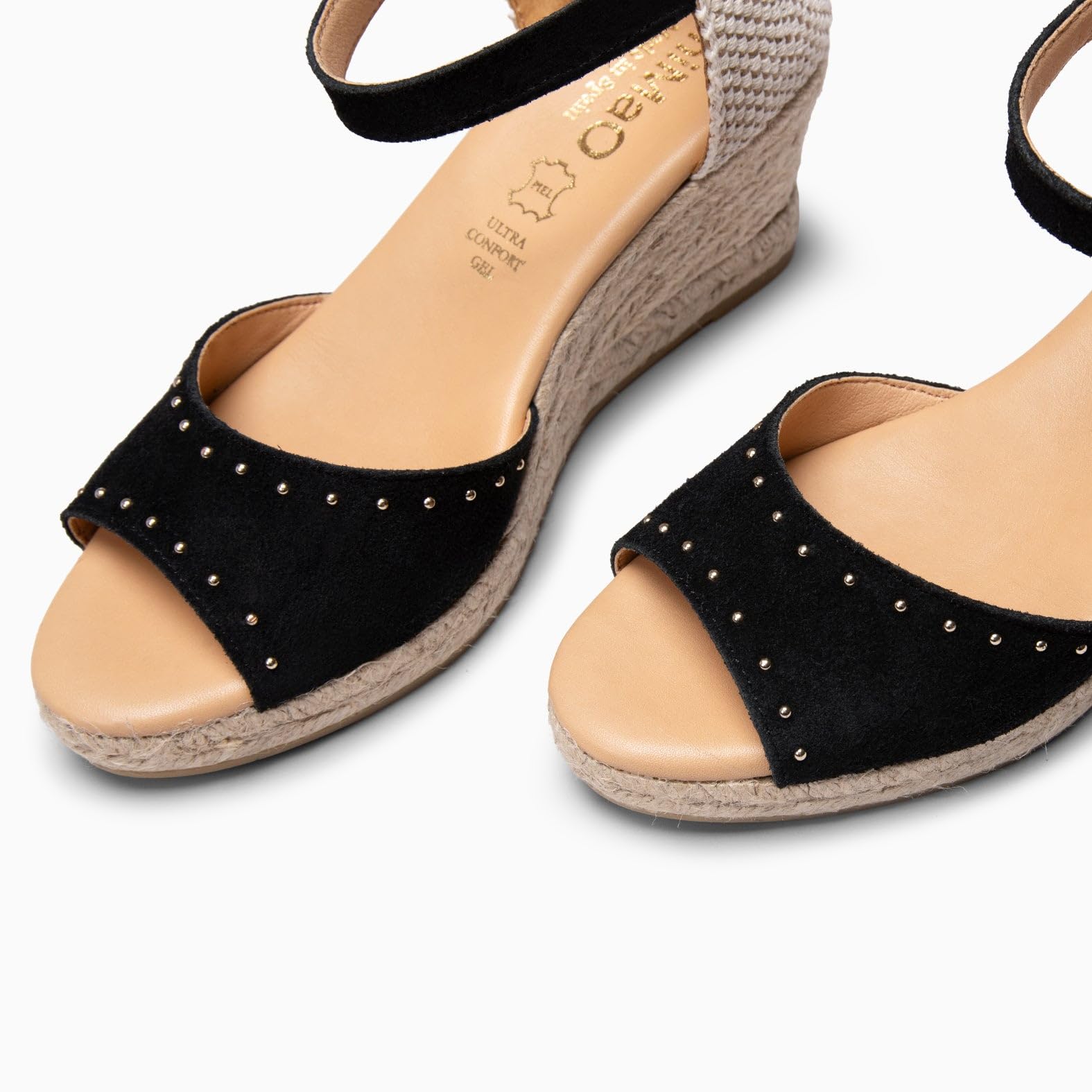 miMaO. Cuñas de esparto bajo peep toe. Fabricadas en España