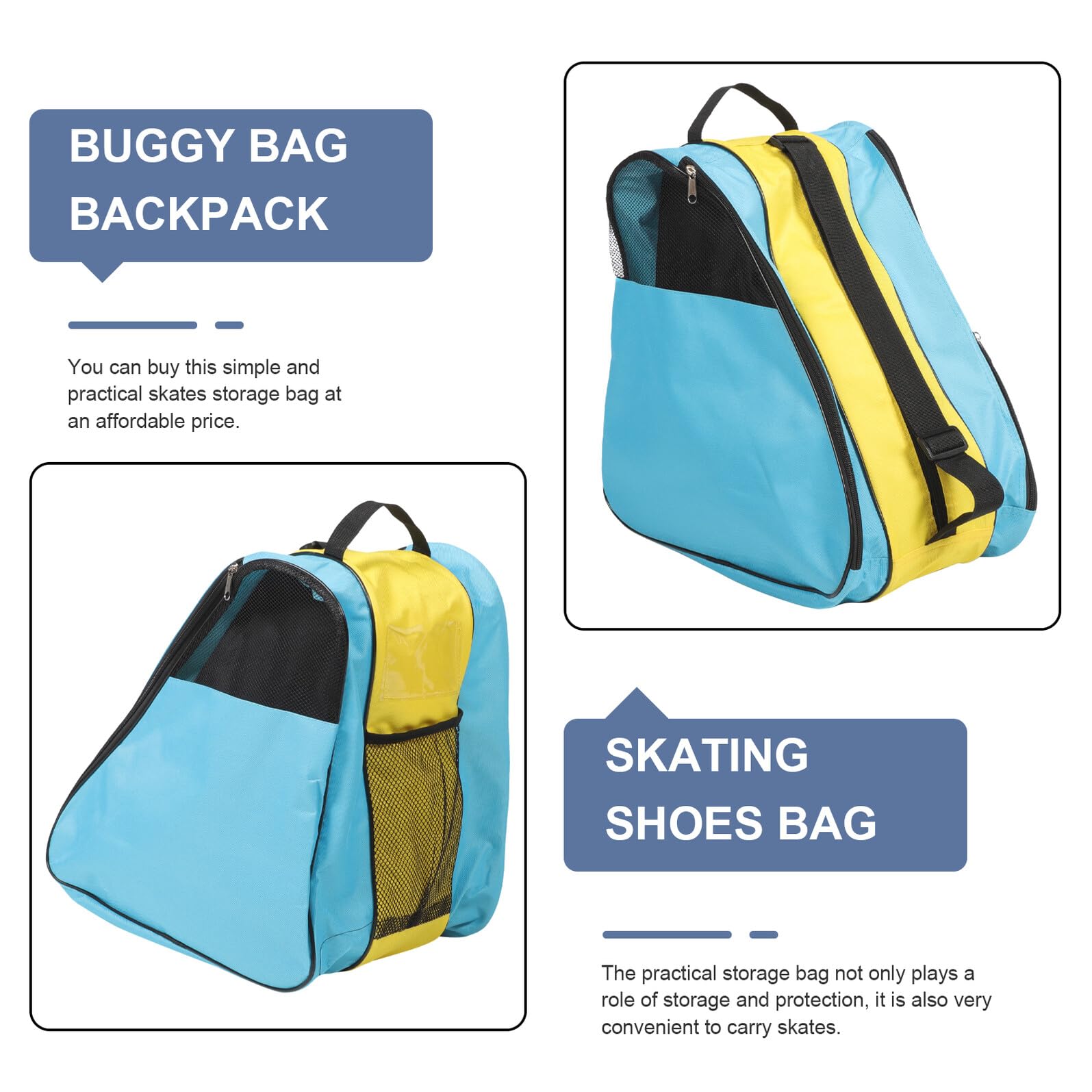 Borsa per Pattini Rotelle Resistente e Comoda con Design Multi Adulti Borsa Portatile per Scarpe da Pattinaggio su Ghiaccio e Roller Skates Facile da Pulire e Riutilizzabile