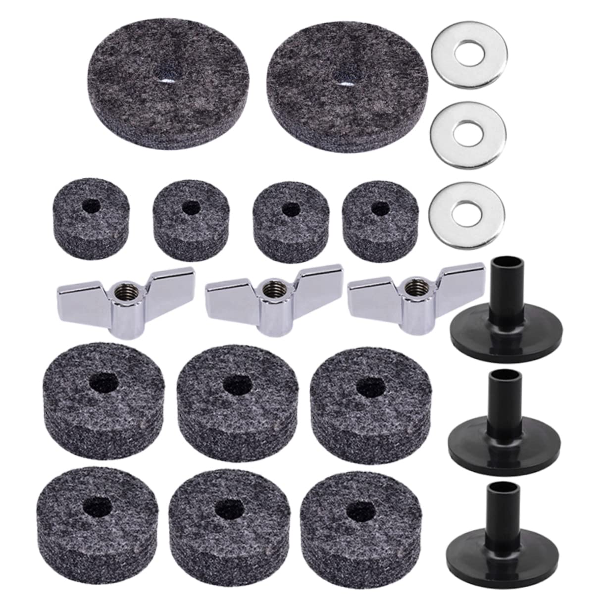 ERINGOGO 1Set Drum Cymbal Felt Pads Set Non Slip Replacement Accessories for Drum Set Improves Sound Easy Installation Lightweight for Outdoor Use