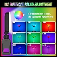 Vista 2 de Anillo de luz para selfie con banco de energía de 2000 mAh y 96+ iluminación de estudio CRI, 3 modos de color + RGB, clip resistente