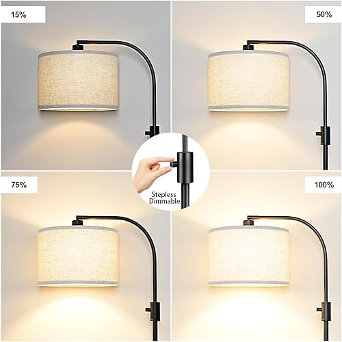 Miniatura 3 de ActualizadaLámpara de pie regulable, bombilla LED Edison de 1200 lúmenes incluida, lámparas de pie de arco para sala de estar, lámpara de pie