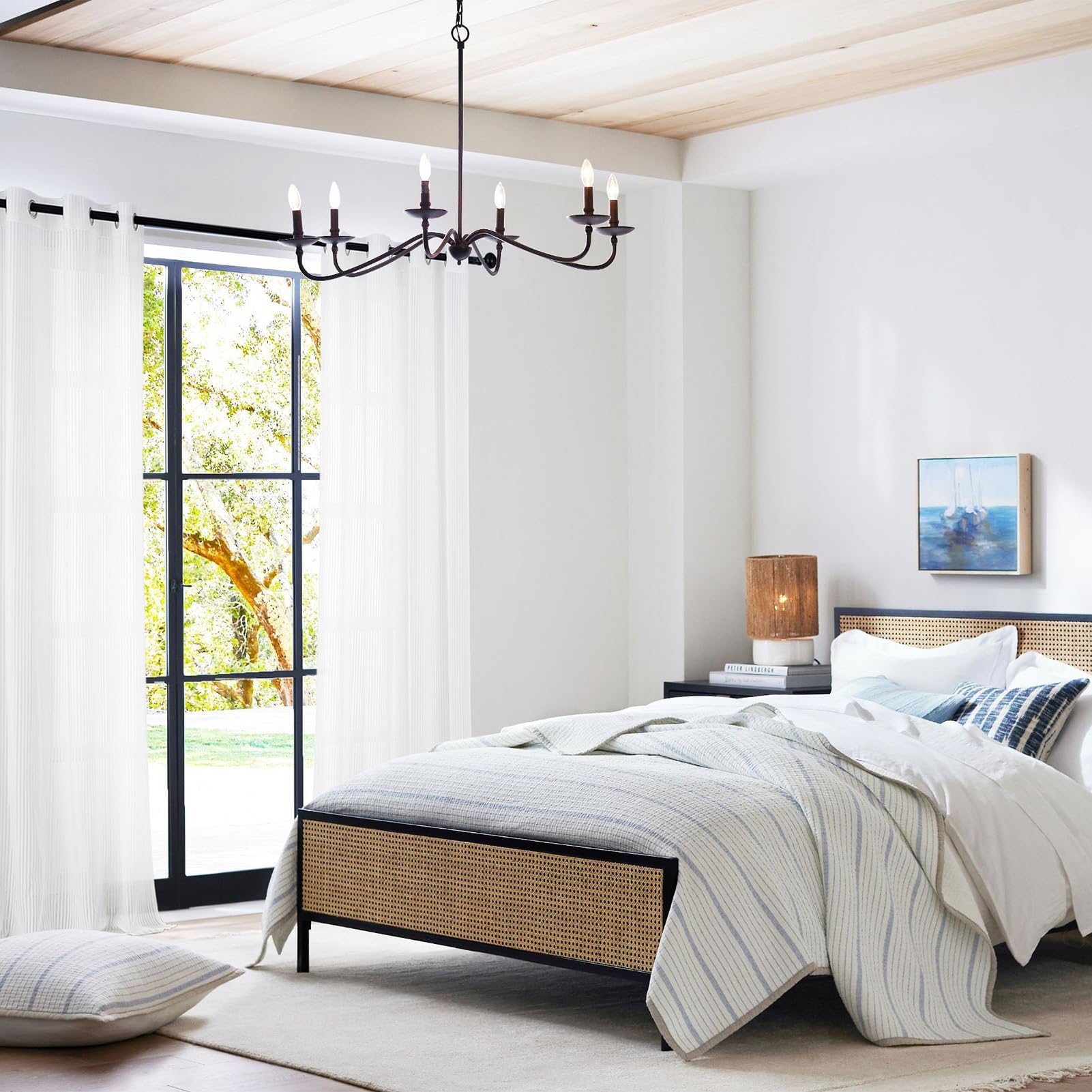 Topfinel Tende per Interni Tende in Voile Semi Trasparente Moderne per La Casa 1 Pezzi con Anelli 300x240 cm per Soggiorno Camera da Letto Bianco