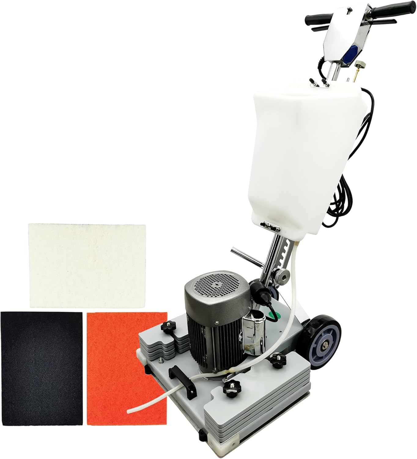 TECHTONGDA Floor Polisher Commercial Floor Buffer Scrubber Square Shape Floor Grinding Machine Industrial Hard Floor Cleaning with 3gal Tank and 3 Floor Polishing Pad