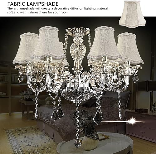 Miniatura 5 de FERCAISH Pantalla moderna de estilo europeo, pantalla de tela de estilo real, pantalla de lino, pantalla de lámpara para sala de estar, cocina y