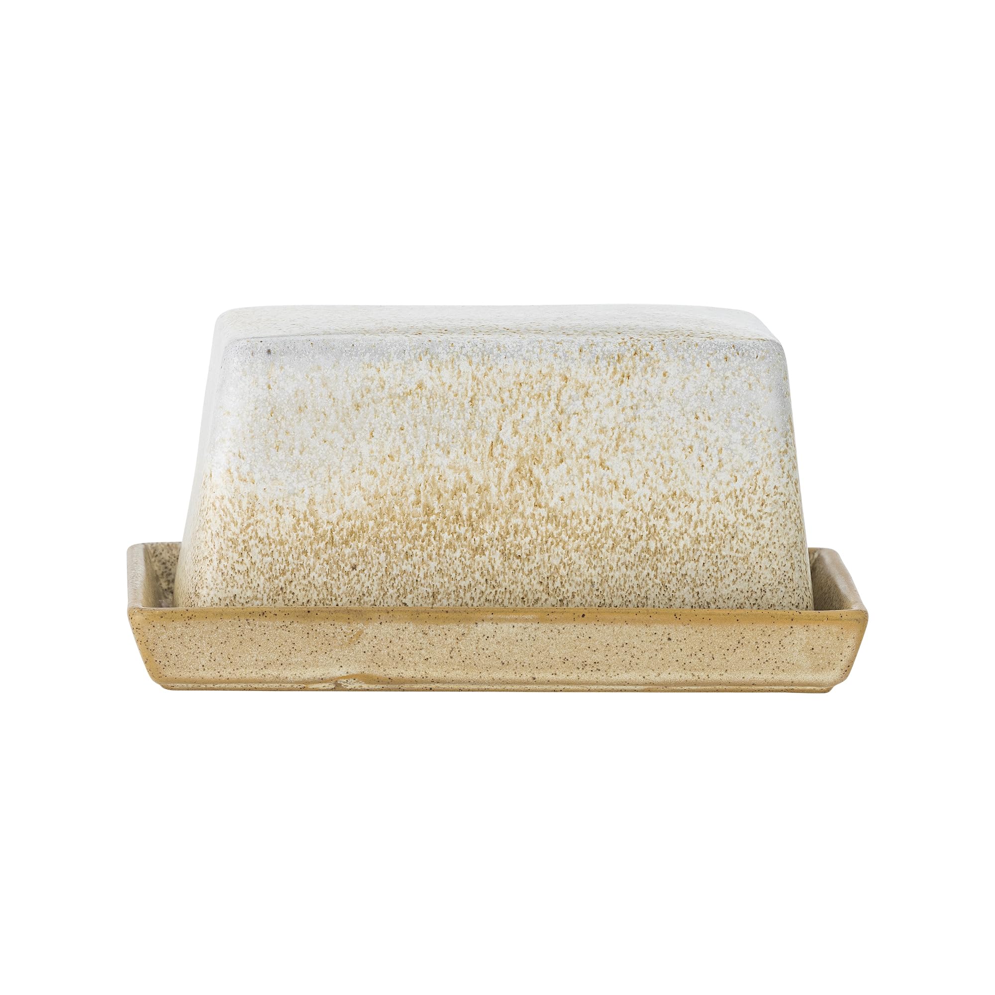 Bloomingville Paula Butter Dish, Natural, Stoneware, L 17.5 x H 8 x W 11.5 cm, 100 ml