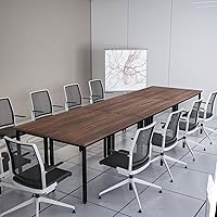 Vista 39 de Bonzy Home Mesas de conferencia, escritorio para computadora de oficina de 8 pies para sala de reuniones, estudio, escritura, mesa de podcast