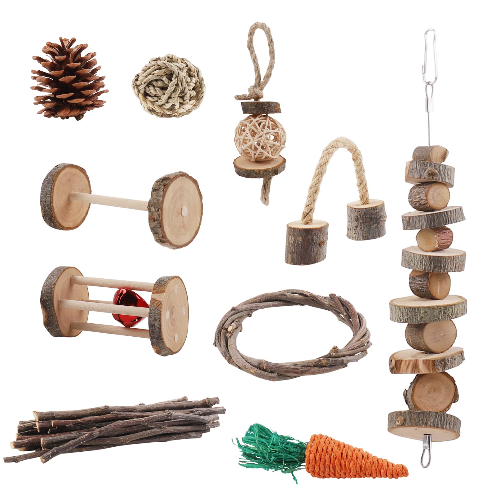 10 Giocattoli Masticabili Per Piccoli Animali - Bastoncini Legno Naturale Per Conigli E Criceti - Foto 9