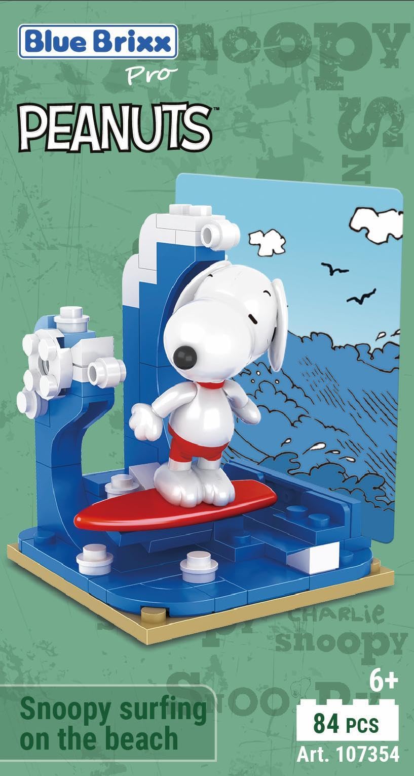 BlueBrixx Pro 107354 – Snoopy Surfs on the Beach made of