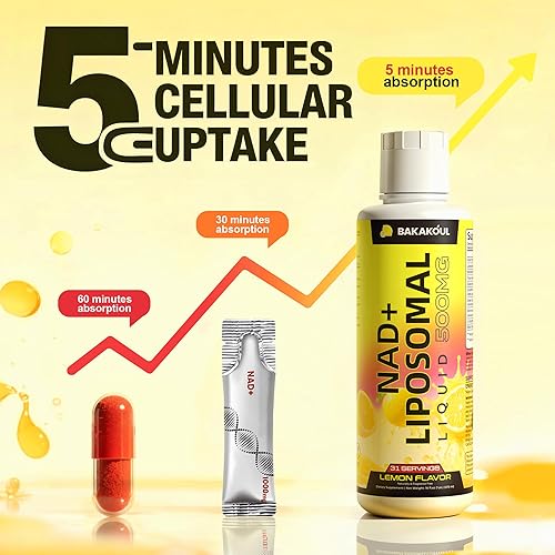 Miniatura 7 de Suplemento líquido liposomal NAD+ - Diseñado para ayudar a apoyar la absorción - absorción celular mejorada, ayuda a apoyar la salud celular normal,