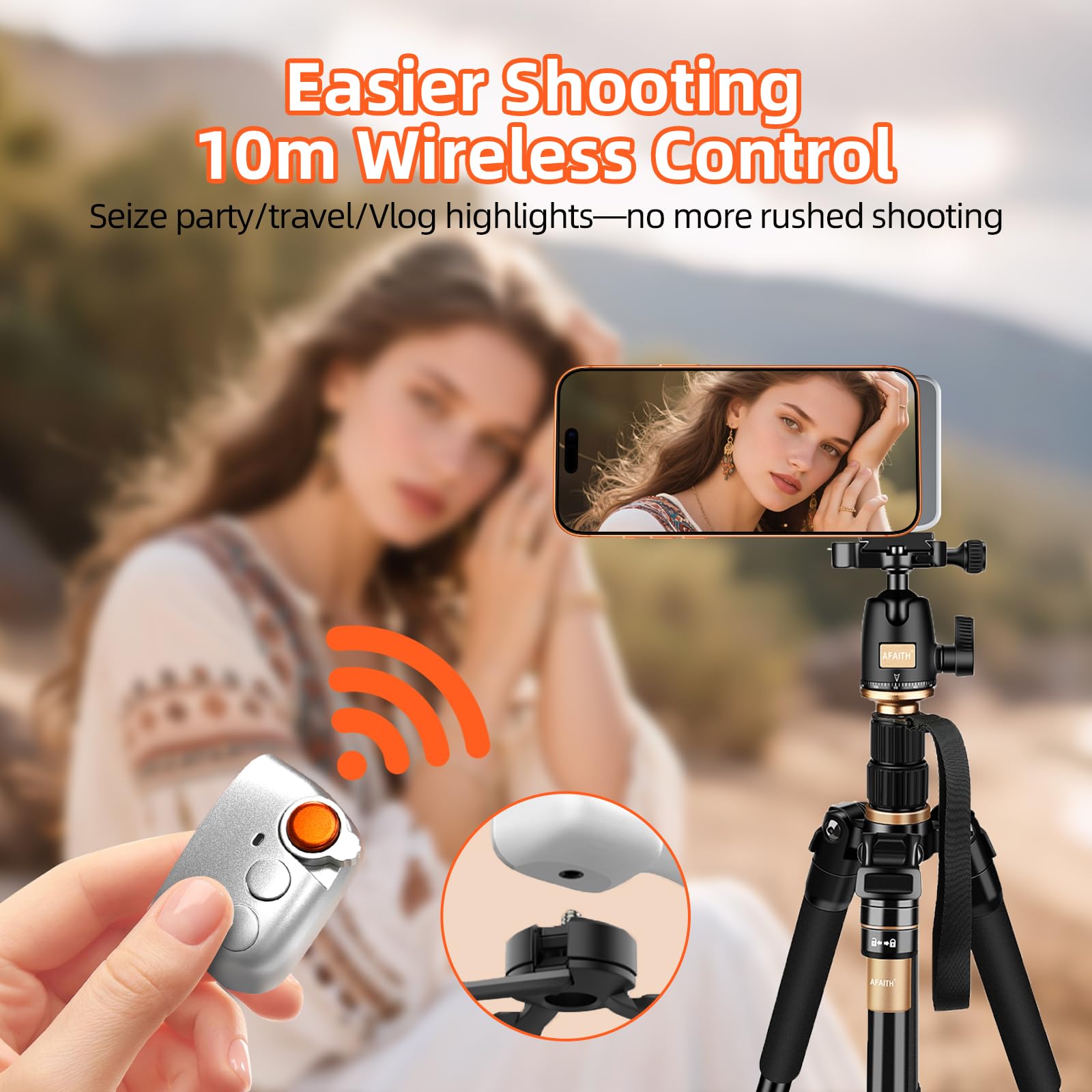 Fun Shot Smartphone Handle Grip und C03 Magnetic Selfie Light, Phone Kameragriff mit Abnehmbarer USB-C-Aufladung Bluetooth-Fernbedienung,Handygriff zum Fotografieren Kompatibel mit iPhone und Android
